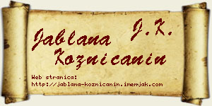 Jablana Kozničanin vizit kartica
